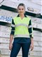 Womens Long Sleeve Taped Two Tone Hi Vis VNeck Polo